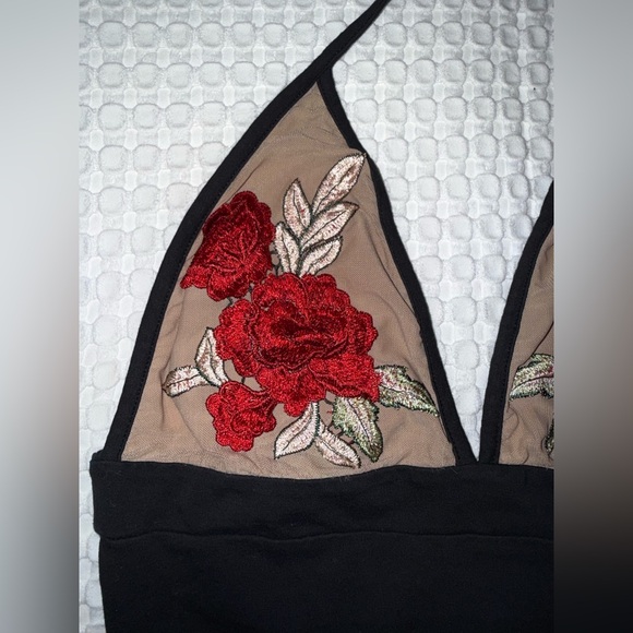 Urban Outfitters, Out From Under Embroidered Rose Bodysuit, Size Medium - Picture 13 of 16